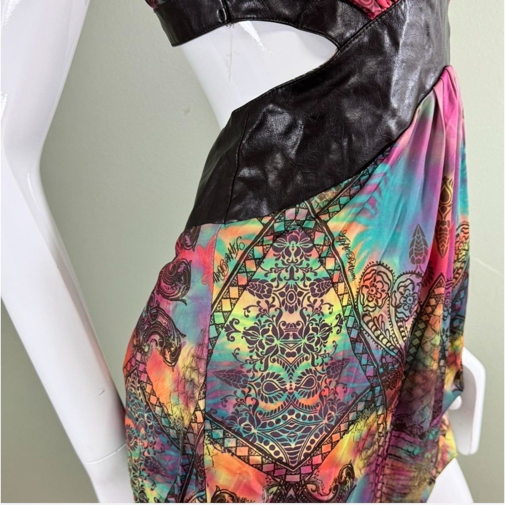 Vintage Apple Bottoms Cut-Out Mini Dress – Multicolor Paisley Bubble Hem Size M‎ - Picture 4 of 6